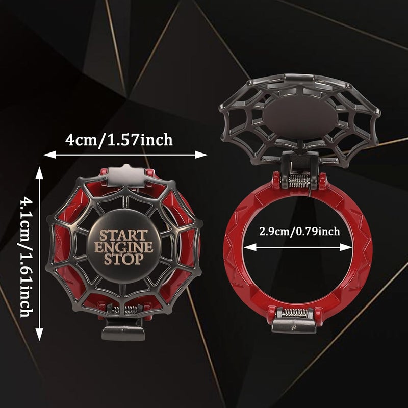 TOMALL Car Push Start Button Cover Universal for Car Motorcycle Press Engine Start Stop Button Trim Anti-Scratch Engine Ignition Ring Protective Cover Universal for Car Accessories (Red) - Image 2